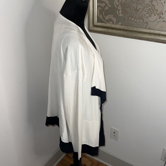 Ann Taylor cardigan set two piece cascade cardigan and sleeveless top silk Sz S - Picture 2 of 9